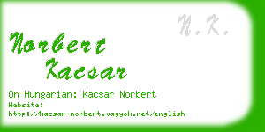 norbert kacsar business card